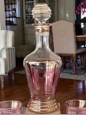 Bohemian Czech Pink Decanter